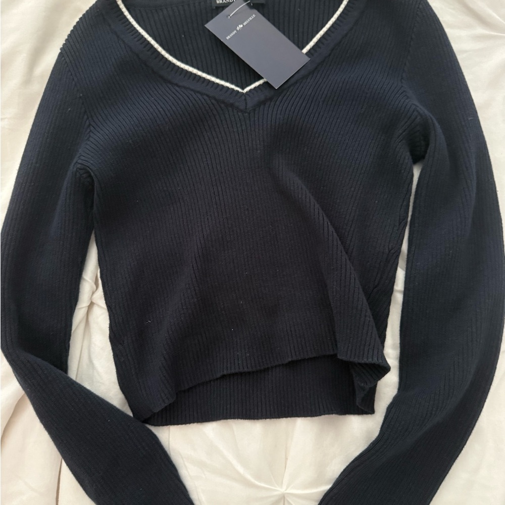 Navy V-Neck Sweater